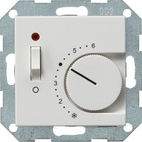 039327 Gira Терморегулятор с размыкающим контактом 24V/10 (4)A и контрольной лампой