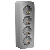 BLANCA О/У РОЗЕТКА 4-я с заземл. со шторк. ИЗОЛ.ПЛ.,16А, 250В, АЛЮМИНИЙ BLANCA О/У РОЗЕТКА 4-я с заземл. со шторк. ИЗОЛ.ПЛ.,16А, 250В, АЛЮМИНИЙ