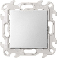 Simon Кнопочный выключатель с подсветкой 10A 250В~ цвета алюминий S24 Harmonie, 2420160-033