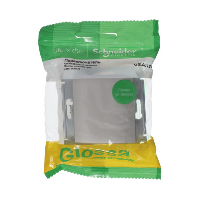 GLOSSA 1-клавишный ПЕРЕКЛЮЧАТЕЛЬ,сх.6,10AX, механизм, ПЛАТИНА