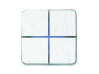 Basalte Выключатель 4-клавишный, enzo collection, цвет white leather