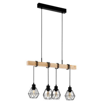 43132 Подвес TOWNSHEND 5, 4х60W (E27), L700, B200, H1100, сталь, дерево, черный, коричневый