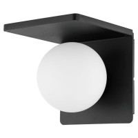 98265 Бра CIGLIE, 1х40W (E14), L180, H180, A210, литой алюминий, черный/опаловое стекло, белый