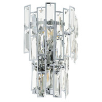 39628 Бра CALMEILLES 1, 3x25W(E14), L215, H330, А130, сталь, хром/хрусталь, прозрачный