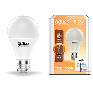 Gauss Лампа Smart Home A60 8,5W 806lm 2700К E27 диммируемая LED, 1050112