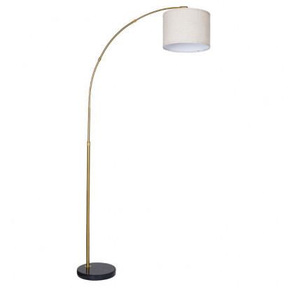 Arte Lamp PAOLO, Светильник напольный, цвет арматуры - полированная медь, цвет плафона/декора - бежевый, 1x60W E27, A4060PN-1PB