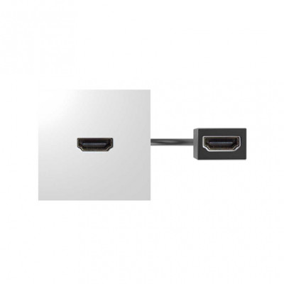 Simon 400 Белый Модуль с адаптером, проходной HDMI мама/мама, 40001194-030