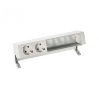 Simon 400 Белый Настольный розеточный блок, 2x2P+E, 3 пустых модуля, 42502000-130