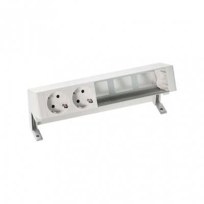 Simon 400 Белый Настольный розеточный блок, 2x2P+E, 3 пустых модуля, 42502000-130