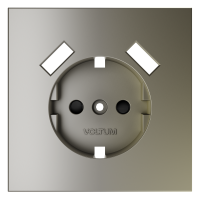 Накладка для розетки с заземлением и защитными шторками, с USB A+A, S70 (шелк), VLS000904