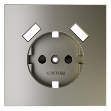 Накладка для розетки с заземлением и защитными шторками, с USB A+A, S70 (шелк), VLS000904