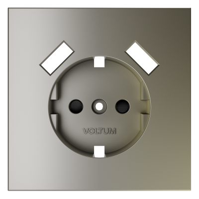 Накладка для розетки с заземлением и защитными шторками, с USB A+A, S70 (шелк), VLS000904