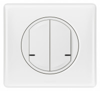 067724 - Celiane with NETATMO.Умный беспроводной выключатель 2-клавишный.Цвет Белый
