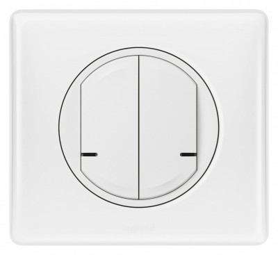 067724 - Celiane with NETATMO.Умный беспроводной выключатель 2-клавишный.Цвет Белый