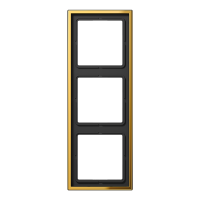 Рамка для вертикальной и горизонтальной установки, 3 поста; металл; покраска под золото; GO, GO2983