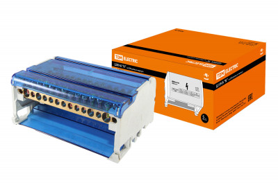 Шина "N" нулевая на DIN-рейку в корпусе 4х11групп TDM Electric, SQ0801-0010