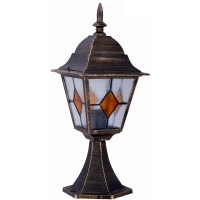 Arte Lamp BERLIN, Светильник уличный архитектурный, цвет арматуры - ЧЕРНО-ЗОЛОТОЙ, цвет плафона/декора - ПРОЗРАЧНЫЙ, 1х75W E27, A1014FN-1BN