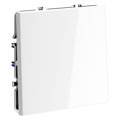 Выключатель с самовозвратом встраиваемый VOLTUM S70 одноклавишный 10А, (белый глянцевый), VLS010601