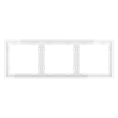 Рамка пластиковая VOLTUM S70 на 3 поста, (белый глянцевый), VLS100301