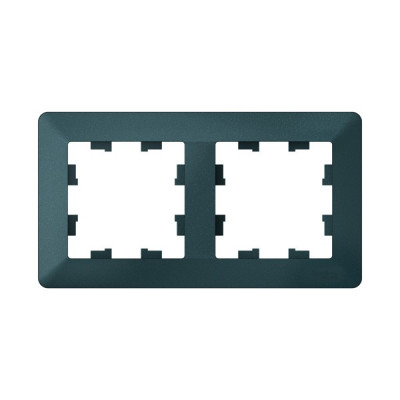 ATN220802 - ATLASDESIGN AIR 2-постовая РАМКА, ИЗУМРУД/дымчатый черный, Systeme Electric