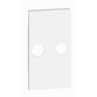 KW25M2 Bticino LIVING NOW. Лицевая панель для TV розеток с 2 отверстиями 2 модуля.Цвет Белый., KW25M2