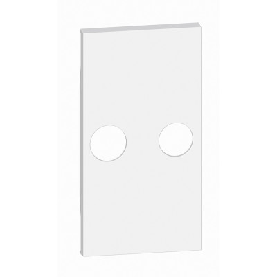 Bticino LIVING NOW. Лицевая панель для TV розеток с 2 отверстиями 2 модуля.Цвет Белый., KW25M2