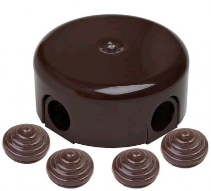 Bironi Распределительная коробка 78мм, керамика, цвет коричневый (4 кабельных ввода в комплекте), B1-521-02-K