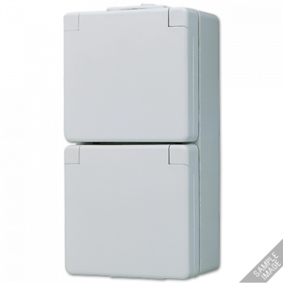 Штепсельная розетка SCHUKO для накладного монтажа двойная, с полем для надписи IP44, 622WW