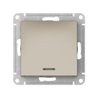 ATN000563S - ATLASDESIGN 1-клавишный ПЕРЕКЛЮЧАТЕЛЬ с подсветкой, сх.6а, 10АХ, мех., быстрозажим. клем., ШАМПАНЬ, Systeme Electric