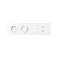 Simon 10020403-130 Кит 4 поста, фронт. Накладка на 2 розетки Schuko + 2 з/у USB SC + 2 розетки RJ45 цвета белый глянец S100