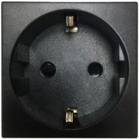 Donel Розетка 2К+З нем.ст., в/заж., с з/ш, черн. матовая (45х45мм), серия (тип) DF6, DF6ANM
