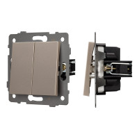 049895 - Механизм выключателя двухклавишный проходной SWT-MKP2-PL-GD-V (250V, 10A) (Arlight, -)