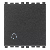 Vimar Кнопка 1P NO 10A 2 модуля с симв "звонок", серая, 19008.2.C Vimar Кнопка 1P NO 10A 2 модуля с симв "звонок", серая, 19008.2.C