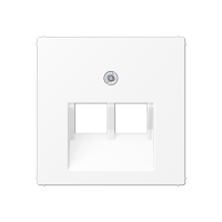 Накладка на двойные UAE-розетки; термопласт; белый матовый, A569-2BFPLUAWWM