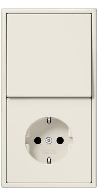 Jung Блок: Выключатель 1-клавишный с розеткой 2к+з, серия LS 990 Jung Блок: Выключатель 1-клавишный с розеткой 2к+з, серия LS 990