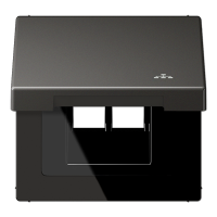 Накладка и крышка для двойных UAE розеток с символом "сеть"; металл; антрацит, AL2990KLLANAN