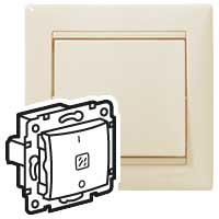 Legrand Выключатель одноклавишный двухполюсный с индикацией - Legrand Valena - 10А 250В схема 2T безвинтовые зажимы - слоновая кость, 774349