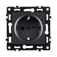 Розетка штепсельная SCHUKO 16A/250 В, черный Kollinger Asthetik AS-014BK