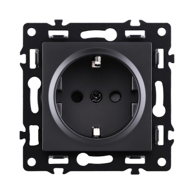 Розетка штепсельная SCHUKO 16A/250 В, черный Kollinger Asthetik AS-014BK