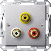 SM Мех-зм аудио/видеорозетки с накладкой, алюм.