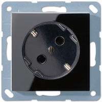 Штепсельная розетка SCHUKO 16A 250V~ ; угол наклона 45 °;чёрная, A520-45KISW