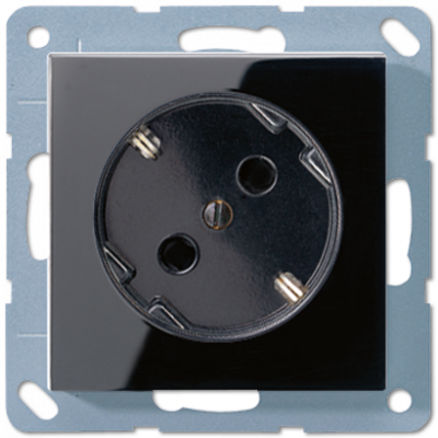 Штепсельная розетка SCHUKO 16A 250V~ ; угол наклона 45 °;чёрная, A520-45KISW