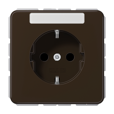 Штепсельная розетка SCHUKO 16A 250V~ с полем для надписи; коричневая, CD1520NABR