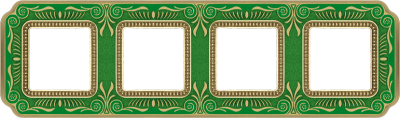 FD01364VEEN Fede Firenze Smalto Italiano Рамка 4-ная, Emerald Green