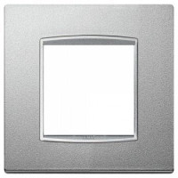 20642.N13 - Vimar Накладка классика на 2 модуля серебро матовое с серебряным обрамлением