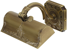 FD1022LEDPPB Fede Подсветка картин из латуни "Small Shade" SIENA со встроенным светодиодом, Bright Patina