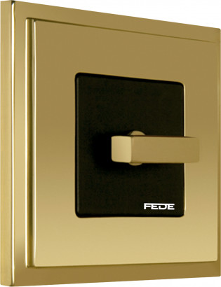 Fede Выключатель 1-клавишный, тумблерный, цвет черный - цвет Bright Gold, серия Madrid