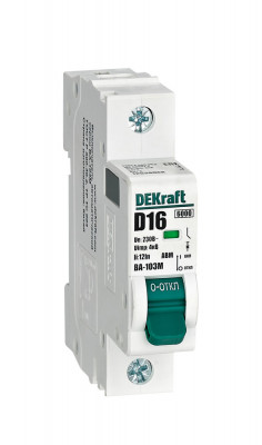 DEKraft Авт. выкл. без теплозащиты 1P 16А х-ка D 6кА ВА-103M