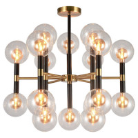 LUSSOLE Arapahoe Люстры потолочные, цвет основания - бронзовый, плафон - стекло (цвет - прозрачный), 18x7W G9, LSP-8584