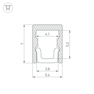 Профиль ARH-MICRO-0507-2000 ANOD (Arlight, Алюминий), 036399